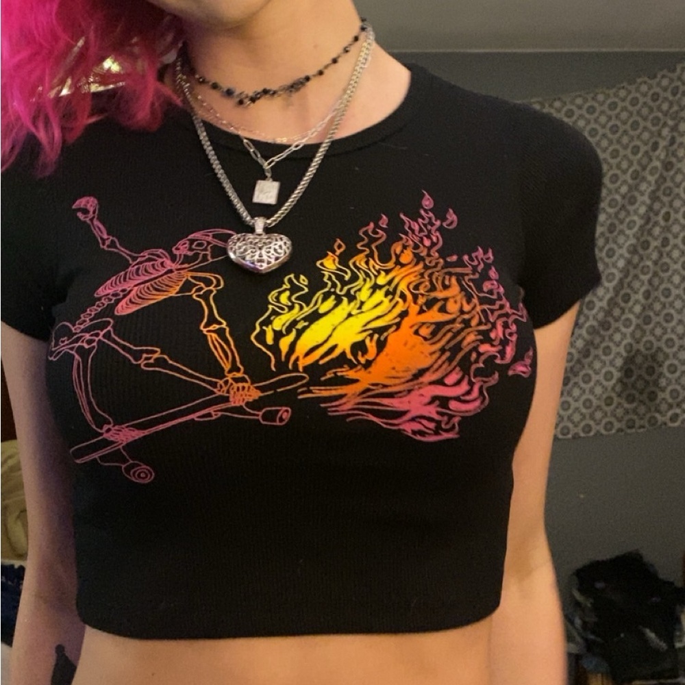 Neon skateboard shirt